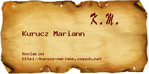 Kurucz Mariann névjegykártya