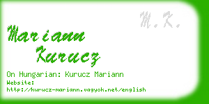 mariann kurucz business card
